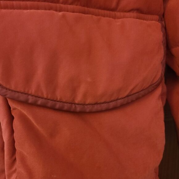 Abercrombie & Fitch Womens Puffer with Hood and Fur in Burnt Orange Size Small - Picture 7 of 10